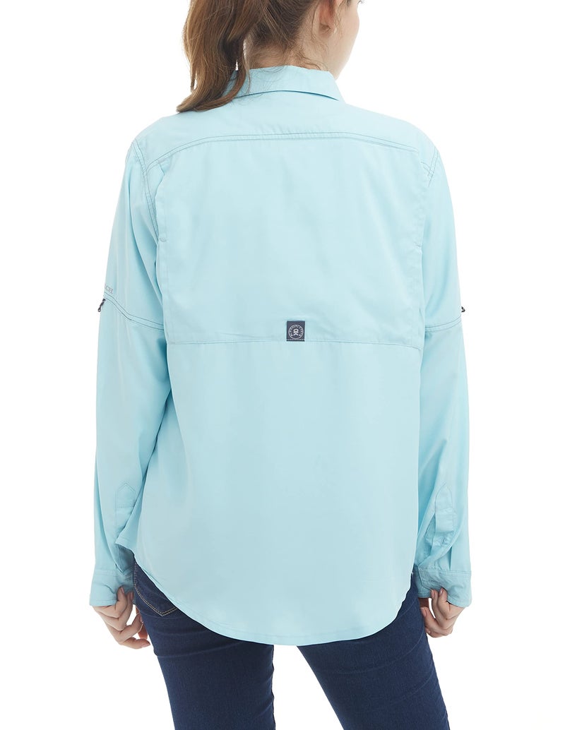 Little Donkey Andy Women's UPF 50+ UV Protection Shirt, Long Sleeve Fishing Shirt, Breathable and Fast Dry Blue XXL - Image 2